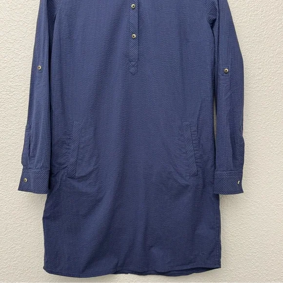 Southern Tide Blue Stripe Seersucker Popover Shirt Dress Size Small - Picture 3 of 11